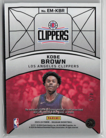 2023-24 Panini Obsidian Basketball Kobe Brown RC Patch 4/5 #EM-KBR