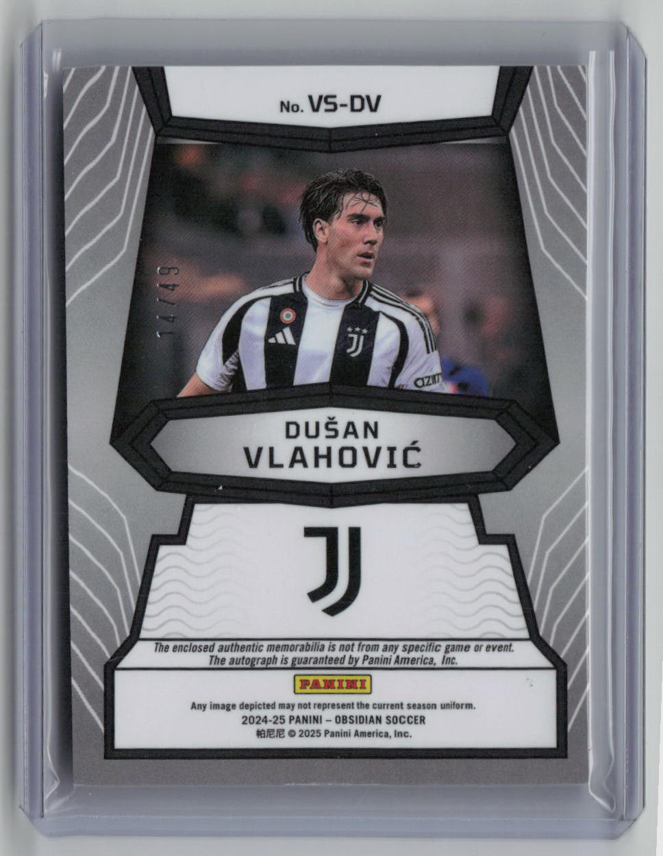 2022-23 Panini Obsidian Volcanic Dušan Vlahović Autograph 14/49 Patch #V5-DV