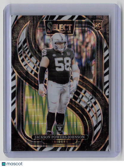 2024 Panini Select Prizm Jackson Powers-Johnson RC Premier Level Zebra #148