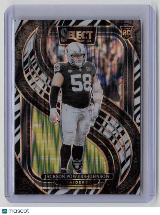 2024 Panini Select Prizm Jackson Powers-Johnson RC Premier Level Zebra #148