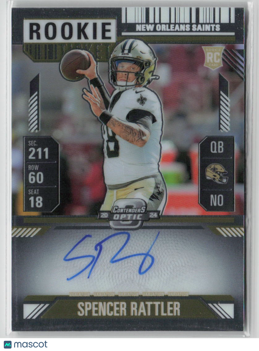 2024 Panini Contenders Optic Spencer Rattler Rookie Auto #116