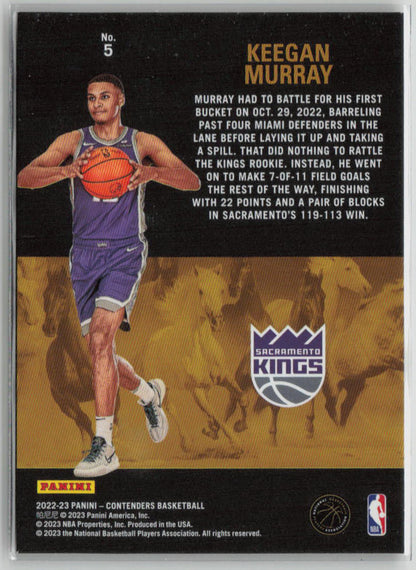 2022 Panini Contenders Keegan Murray Cracked Ice Stallions 10/25 #5