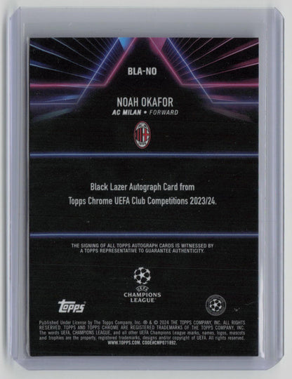 2023-24 Topps Chrome Black Lazer Noah Okafor Autograph #BLA-NO