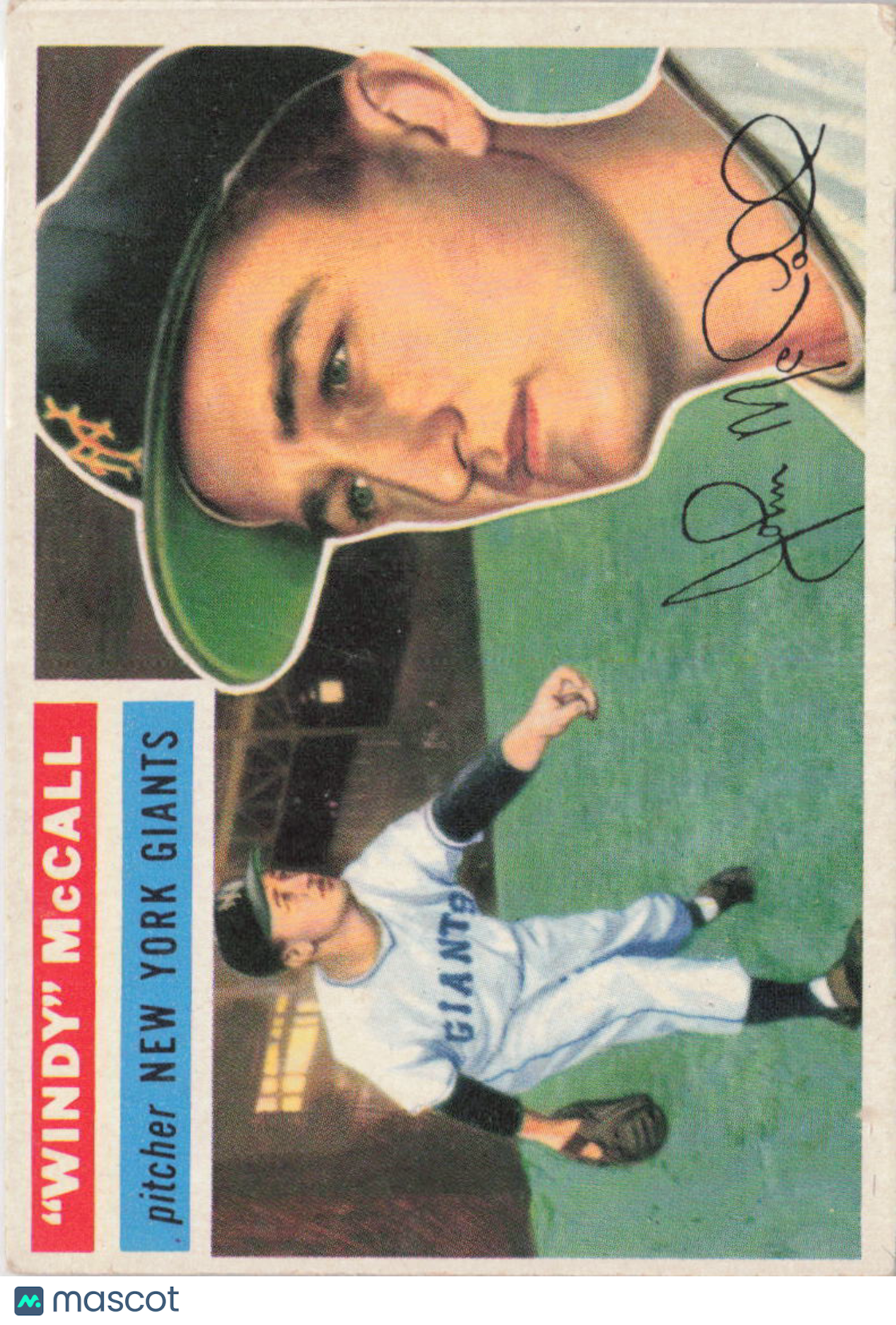 1956 Topps #44a Windy McCall White Back