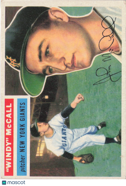 1956 Topps #44a Windy McCall White Back