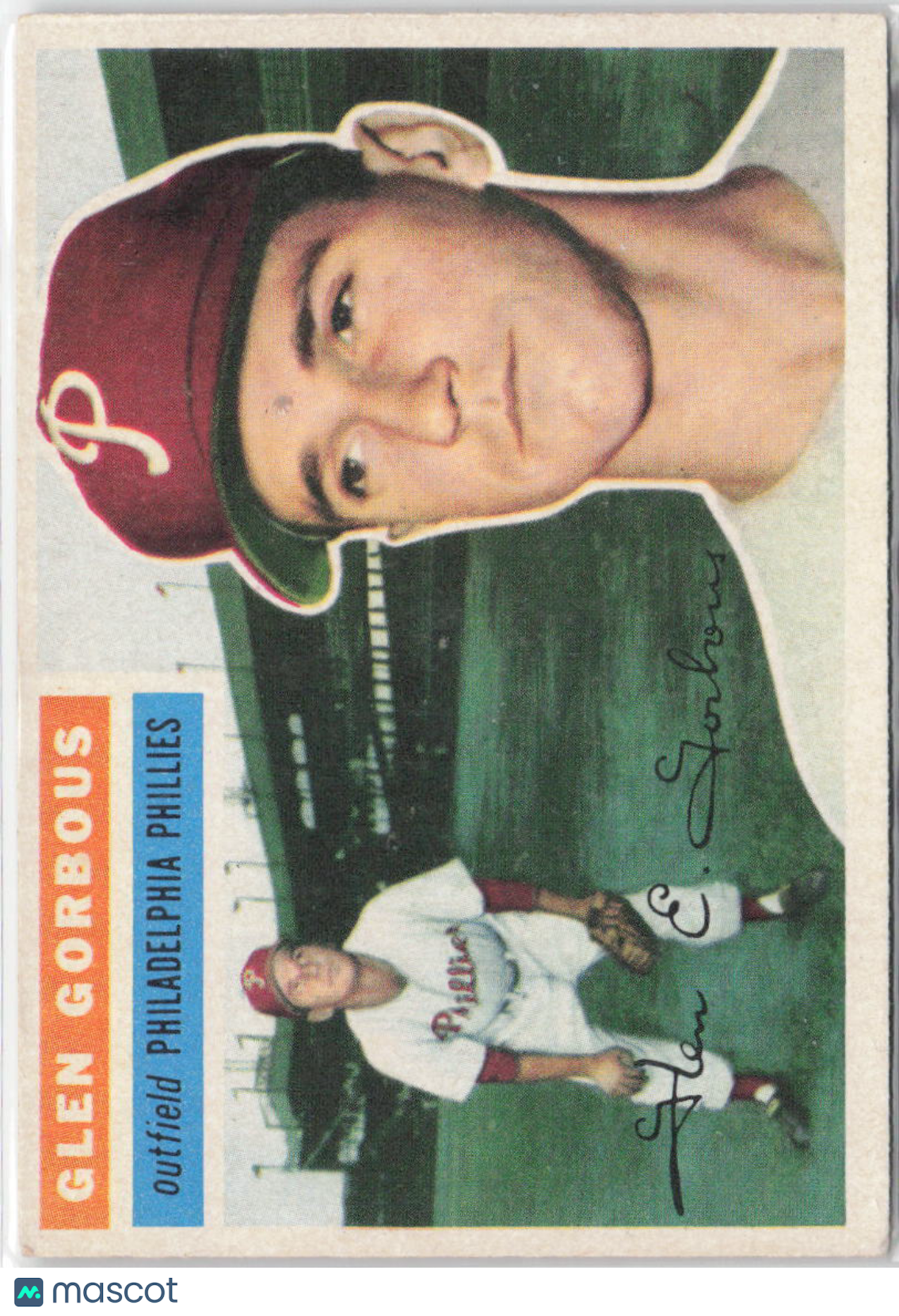 1956 Topps #174b Glen Gorbous Gray Back