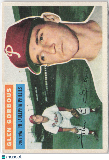 1956 Topps #174b Glen Gorbous Gray Back