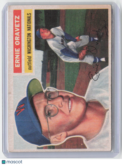 1956 Topps #51b Ernie Oravetz White Back