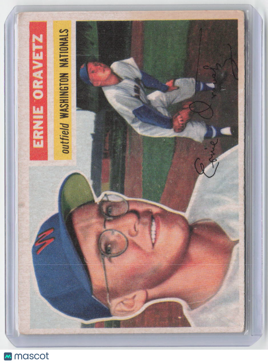 1956 Topps #51b Ernie Oravetz White Back