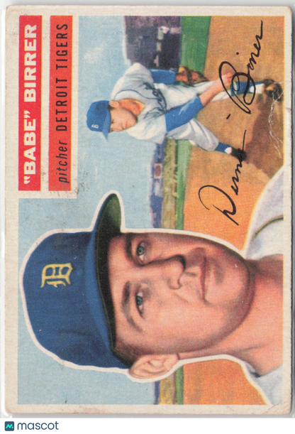 1956 Topps #84b Babe Birrer White Back