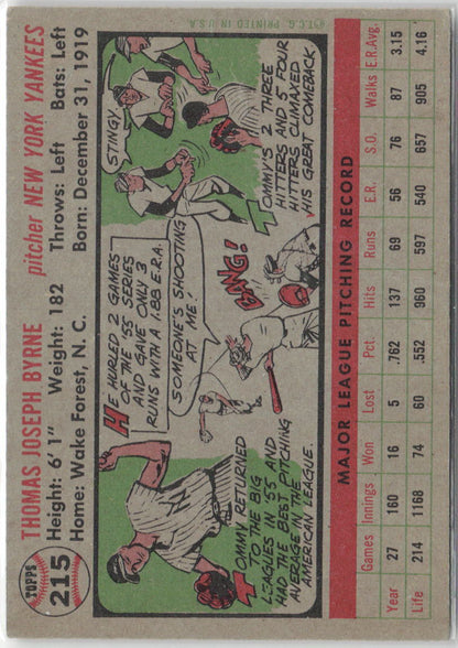 1956 Topps #215 Tommy Byrne