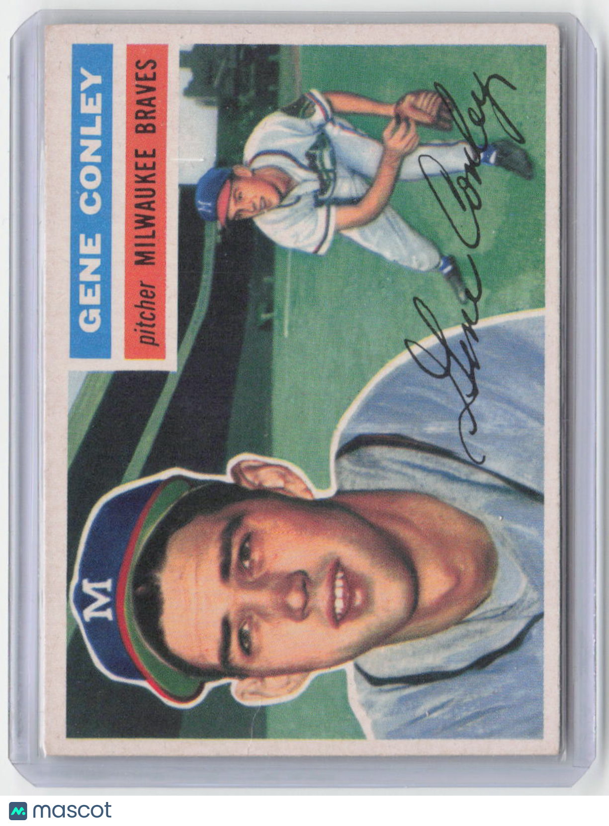 1956 Topps #17b Gene Conley Gray Back