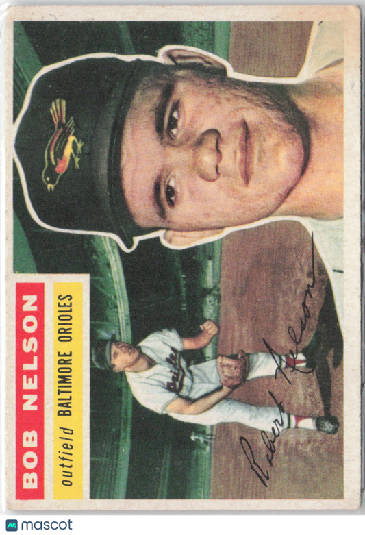 1956 Topps #169b Bob Nelson Gray Back