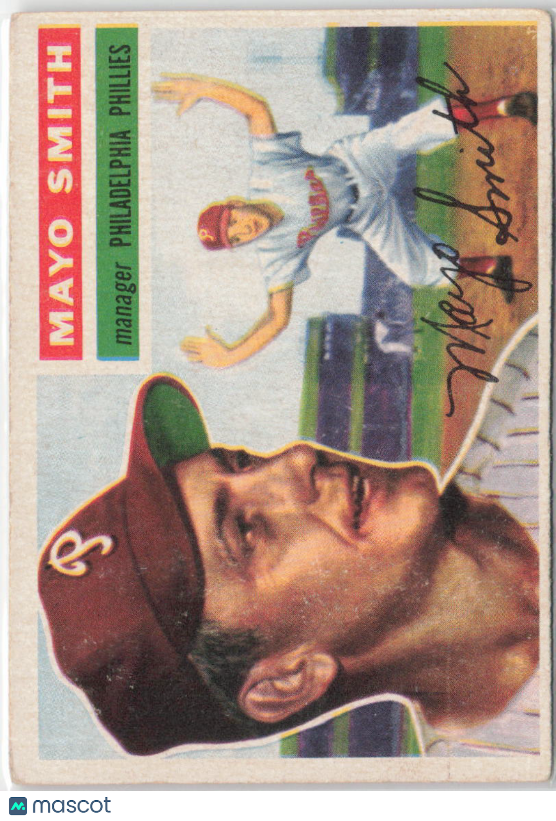 1956 Topps #60a Mayo Smith White Back