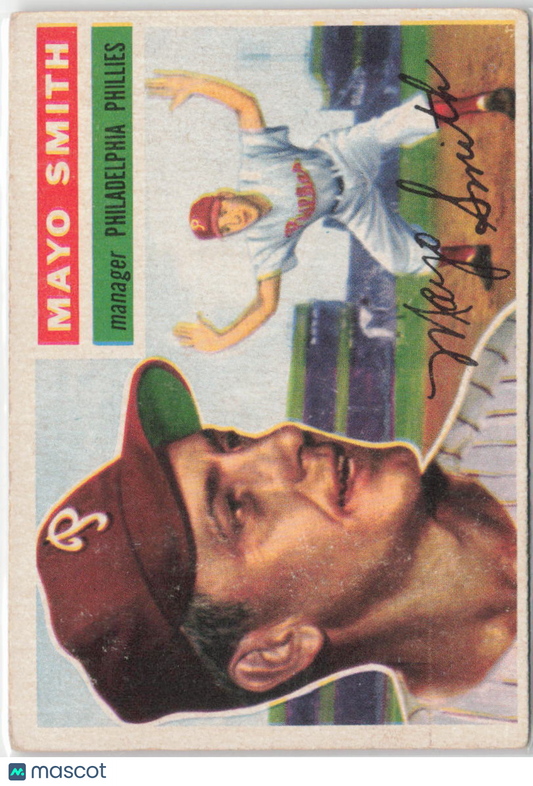 1956 Topps #60a Mayo Smith White Back