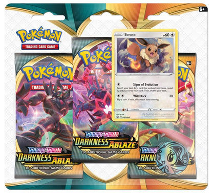 Pokemon Sword & Shield Darkness Ablaze 3 Pack Blister Pack