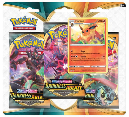 Pokemon Sword & Shield Darkness Ablaze 3 Pack Blister Pack