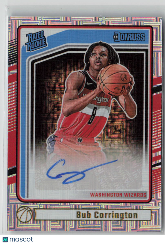 2024-25 Panini Donruss Rated Rookie Bub Carrington Autograph #257
