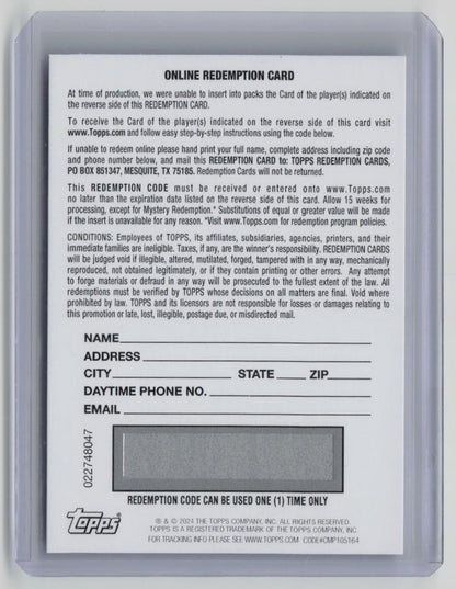 2024 Topps Chrome Updates Lawrence Butler Autograph Aqua/Blue Redemption #RA-LBU