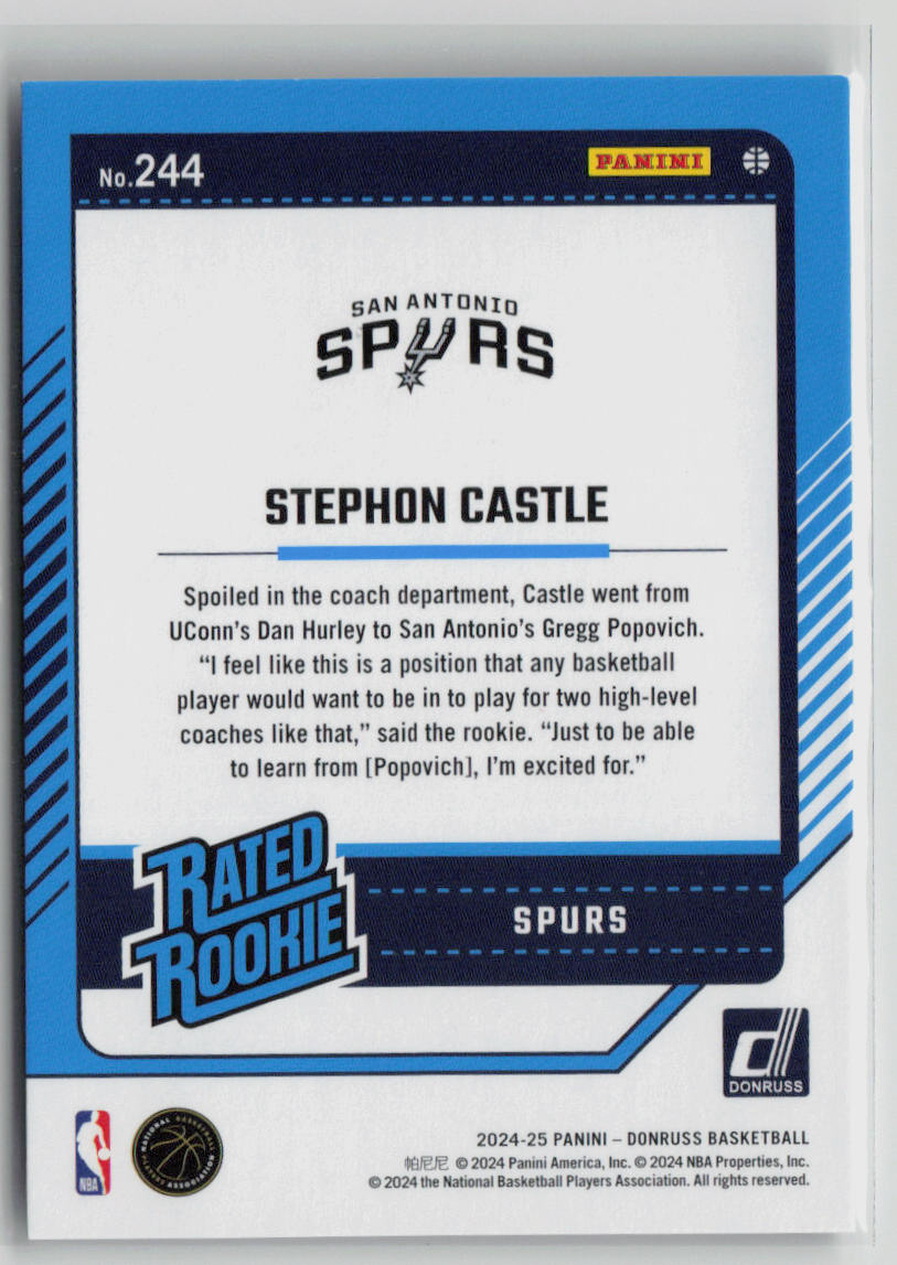 2024-25 Panini Donruss Rated Rookie Stephon Castle #244