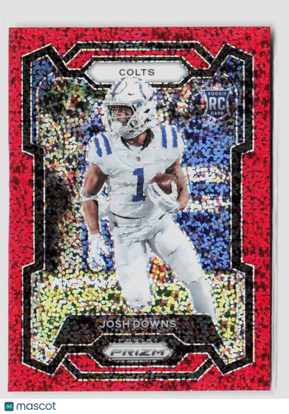 2023 Panini Prizm Josh Downs Red Sparkle Rookie Card #345