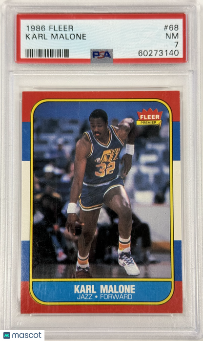 1986 Fleer Karl Malone #68 PSA 7