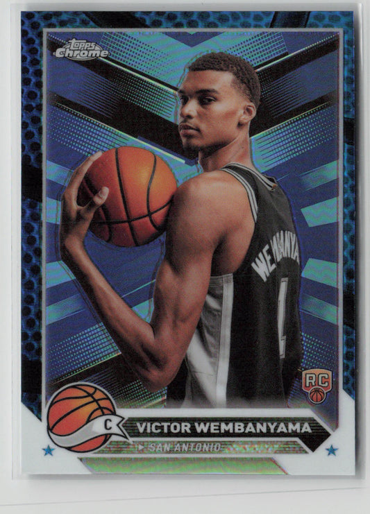 2023 Topps Chrome Victor Wembanyama Blue Basketball #1