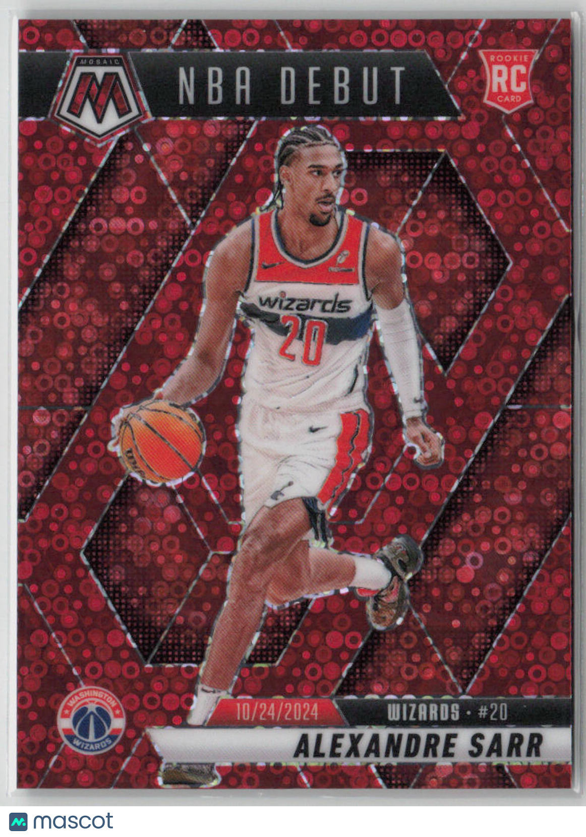 2024-25 Panini Mosaic NBA Debut Alexandre Sarr Rookie Red Fast Break 88/99 #254