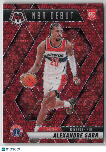 2024-25 Panini Mosaic NBA Debut Alexandre Sarr Rookie Red Fast Break 88/99 #254