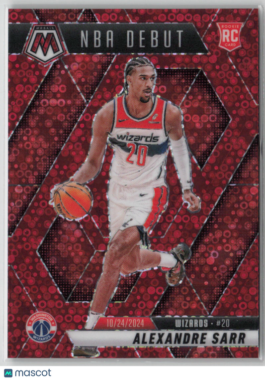 2024-25 Panini Mosaic NBA Debut Alexandre Sarr Rookie Red Fast Break 88/99 #254