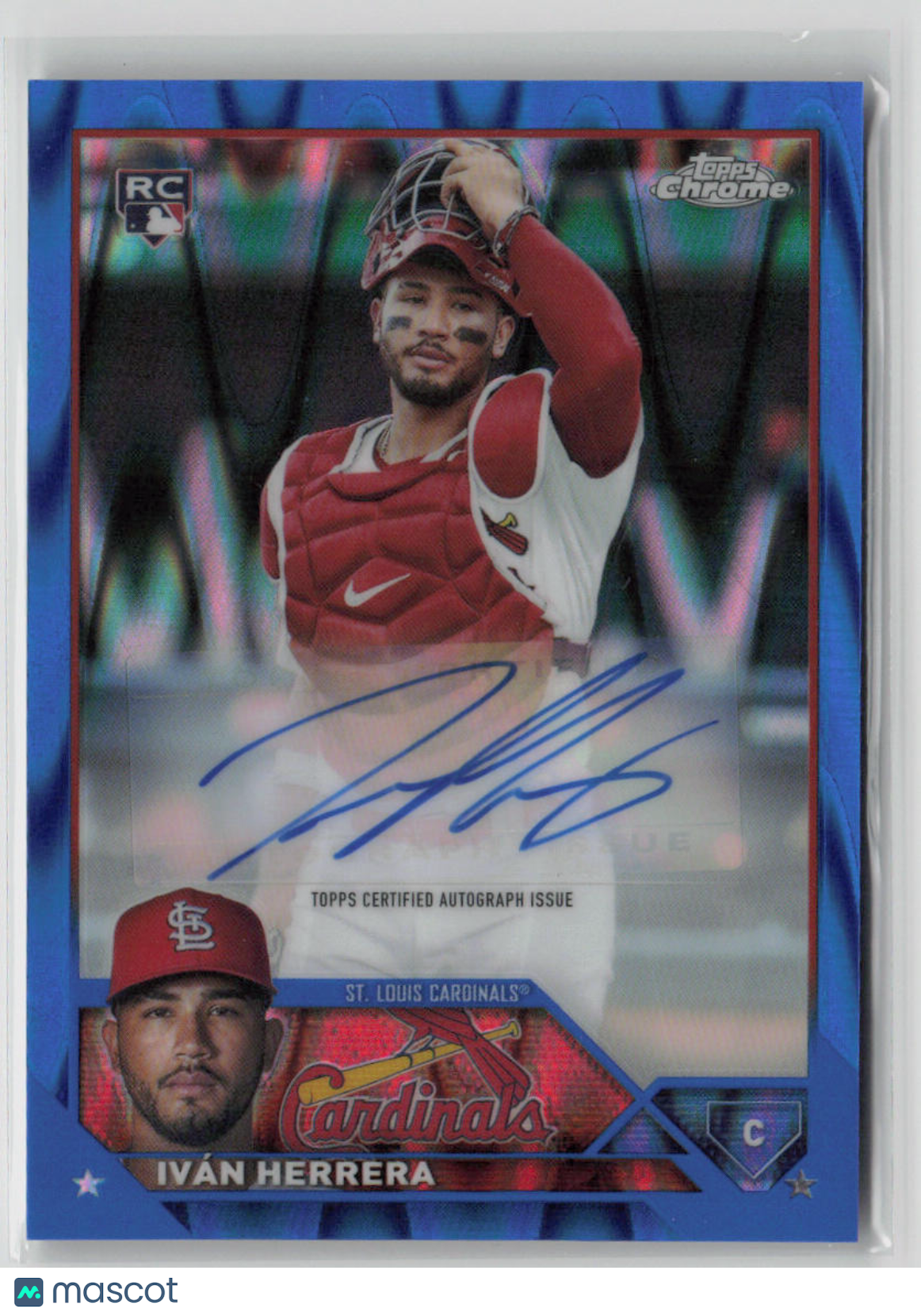 2023 Topps Chrome Iván Herrera Autograph RC Blue Refractor 126/150 #AC-IH