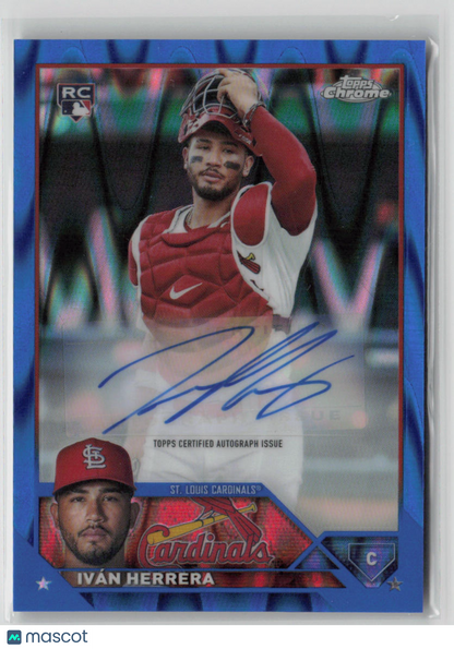 2023 Topps Chrome Iván Herrera Autograph RC Blue Refractor 126/150 #AC-IH
