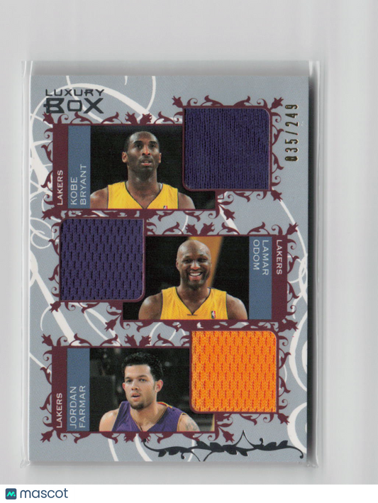 2006-07 Topps Luxury Box Lamar Odom Jordan Farmar Kobe Bryant 035/249 #CTR-BDF