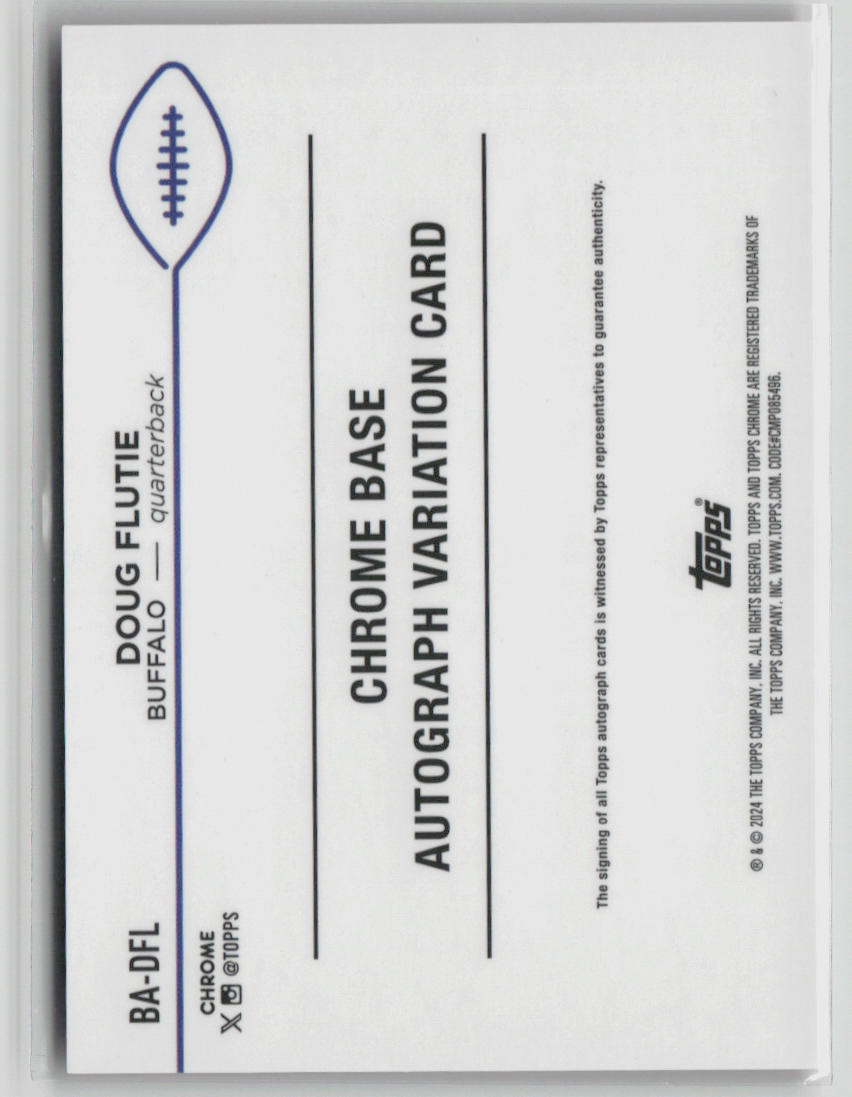 2024 Topps Chrome Doug Flutie Autograph Red Refractor Autograph #BA-DFL