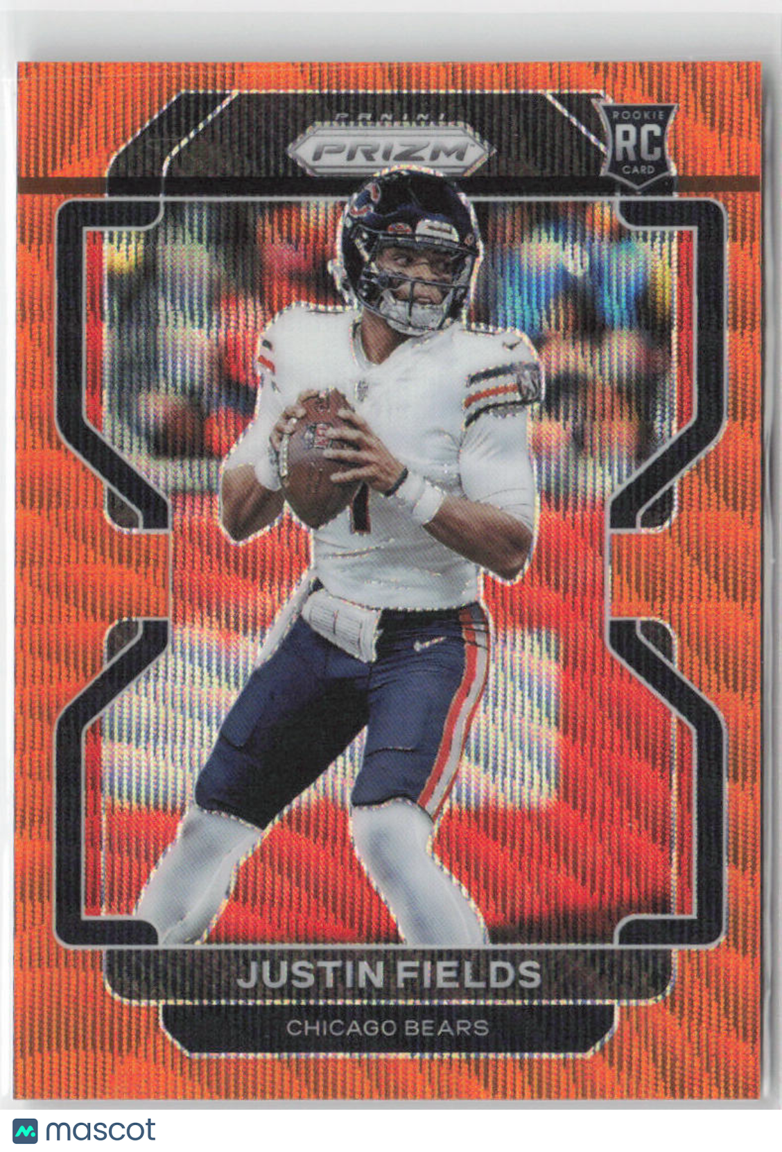 2021 Panini Prizm Justin Fields Rookie 10/60 Orange Wave #334