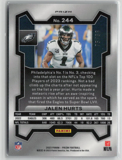 2023 Panini Prizm Jalen Hurts Blue Sparkle 75/96 #244