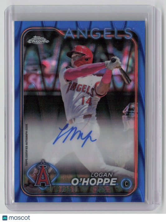 2024 Topps Chrome Logan O'Hoppe Blue Wave Refractor Auto 112/150 #AC-10