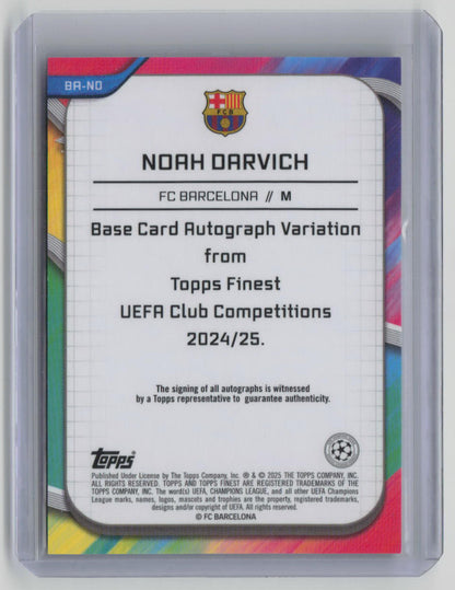 2025 Topps Finest UEFA Champions League Noah Darvich Autograph RC 213/299 #BA-ND