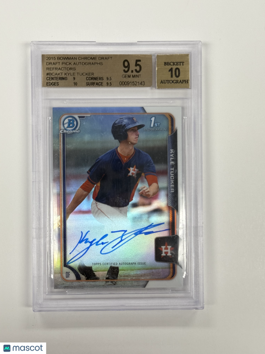 2015 Bowman Chrome Draft Kyle Tucker Auto Refractor #BCAKT BGS 9.5