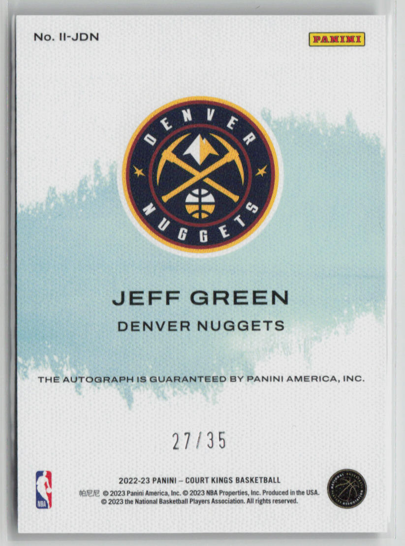 2022 Panini Court Kings Jeff Green 27/35 Impressionist Ink #27