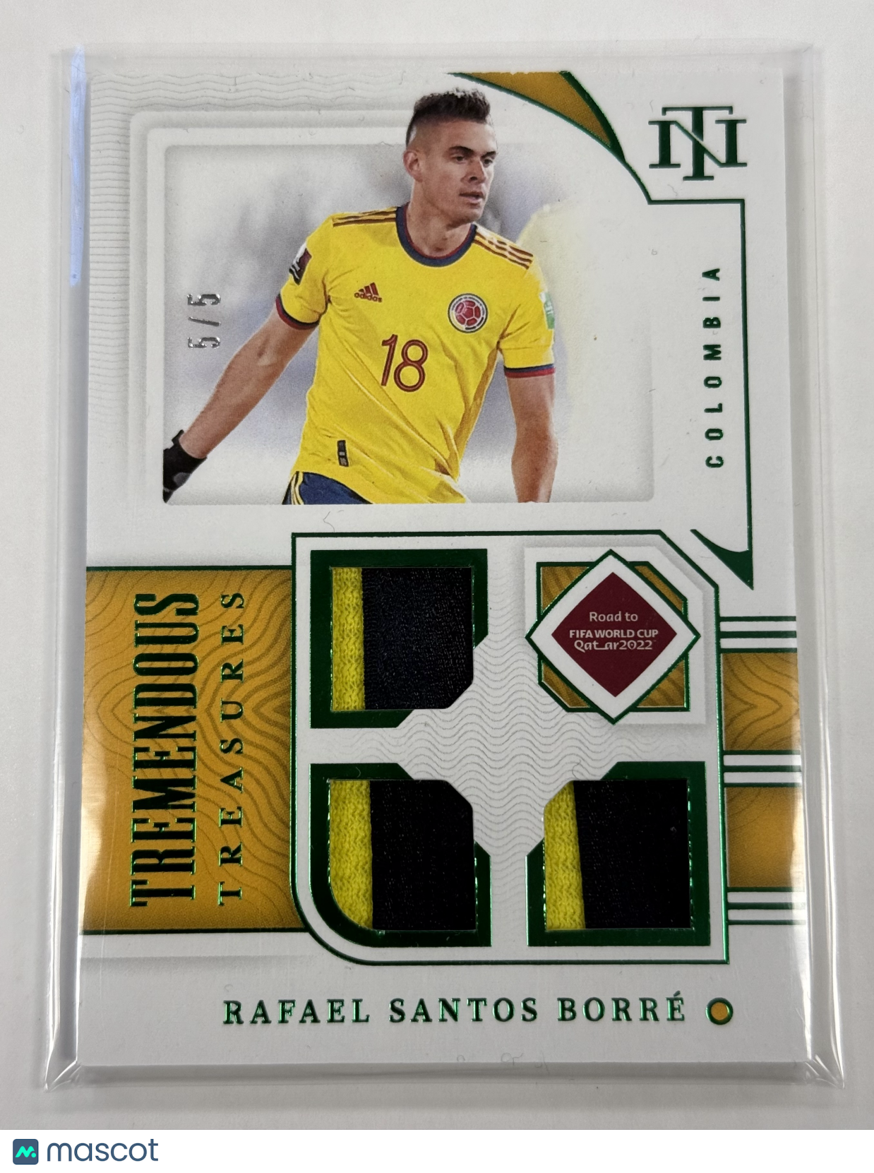 2022 Panini National Treasures Rafael Santos Borré Match-worn material 5/5 #18