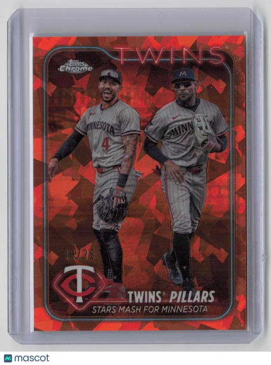 2024 Topps Chrome Byron Buxton Carlos Correa 08/25 Orange Sapphire #USC-29