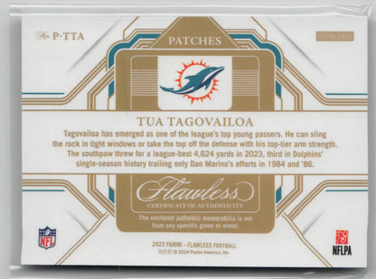 2023 Panini Flawless Tua Tagovailoa 05/25 Patch #P-TTA