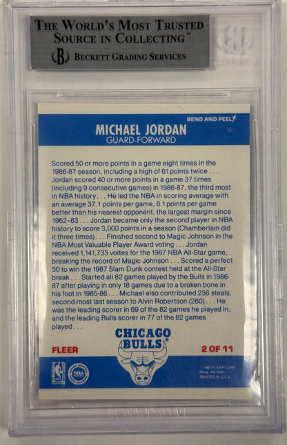 1987-88 Fleer Stickers Michael Jordan /(In #2 BGS 9