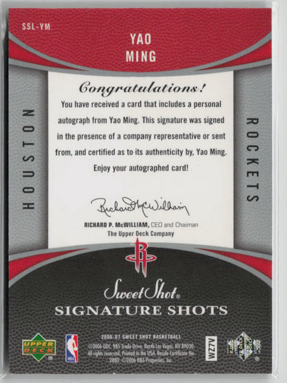 2006-07 Upper Deck Sweet Shot Signature Shots Yao Ming Autograph #SSL-YM