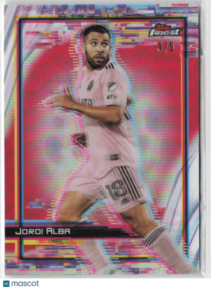 2023 Topps Finest Jordi Alba Red Refractor 4/5 Hologlow #H-18