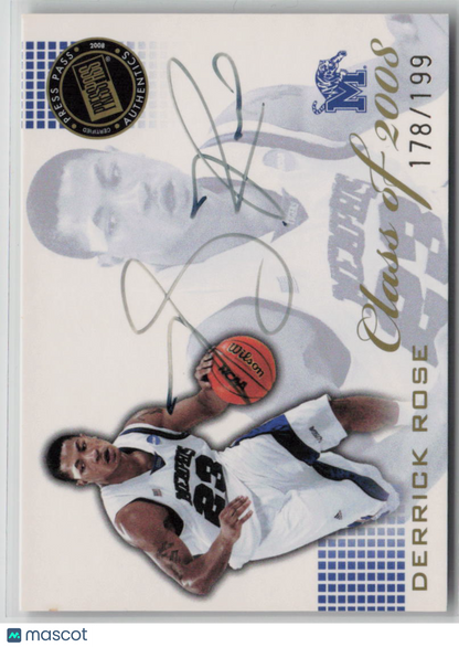 2008 Press Pass Class of 2008 Derrick Rose Autograph 178/199 #CL-DR