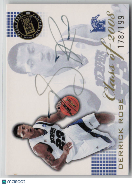 2008 Press Pass Class of 2008 Derrick Rose Autograph 178/199 #CL-DR
