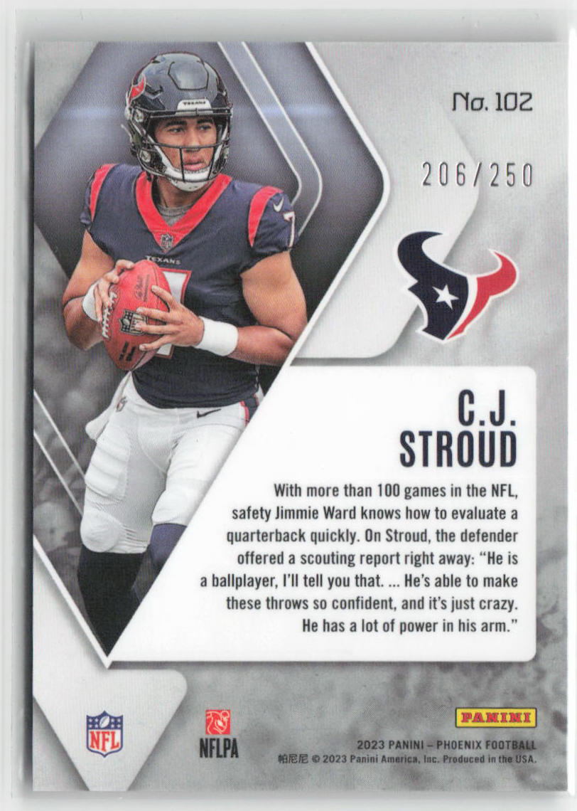 2023 Panini Phoenix C.J. Stroud Red 206/250 RC Rookie #102