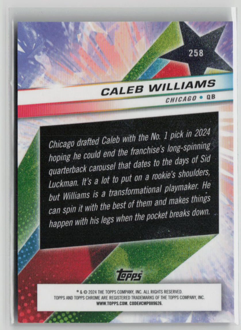 2024 Topps Chrome Cosmic Caleb Williams Starfractor SSP #258